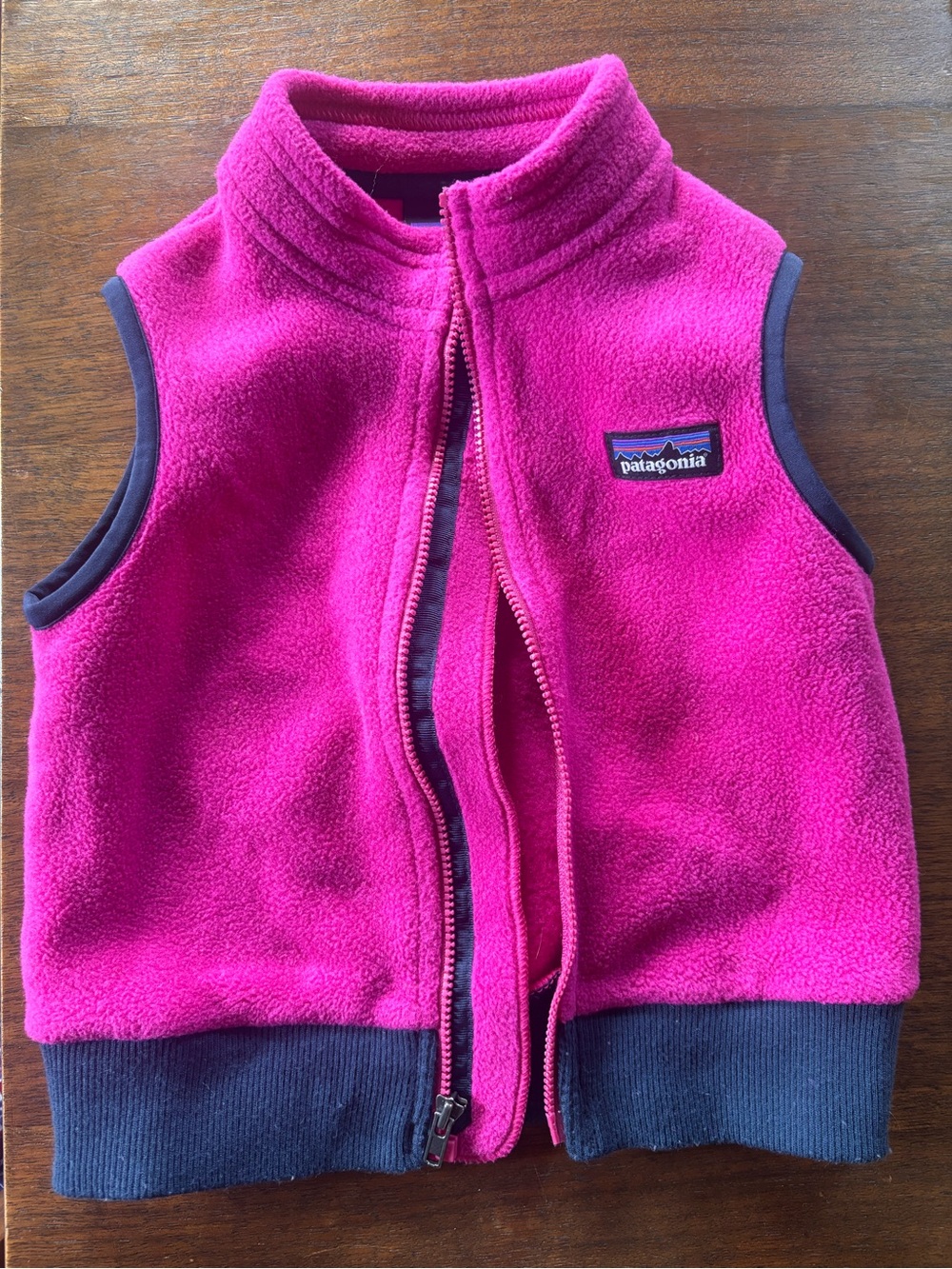 Patagonia Kids Fleece Vest in Pink & Navy